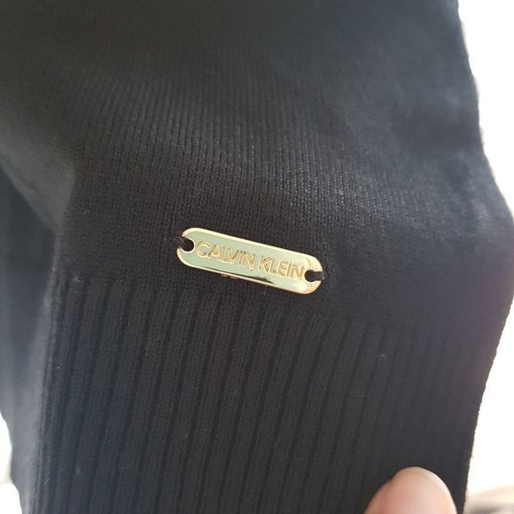 Calvin klein women's black and white turtleneck sweater Color block Medium - Picture 4 of 7